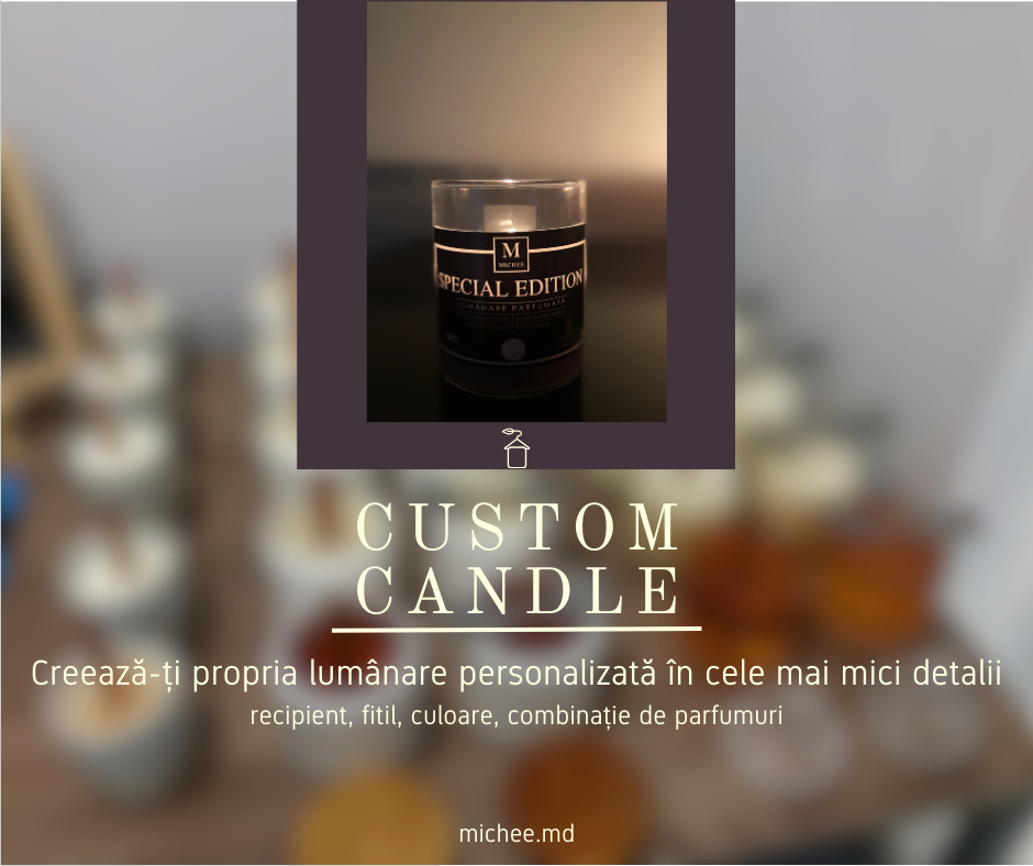 Lumânare personalizată MICHEE Creează propria lumânare parfumată soia Custom candle MICHEE