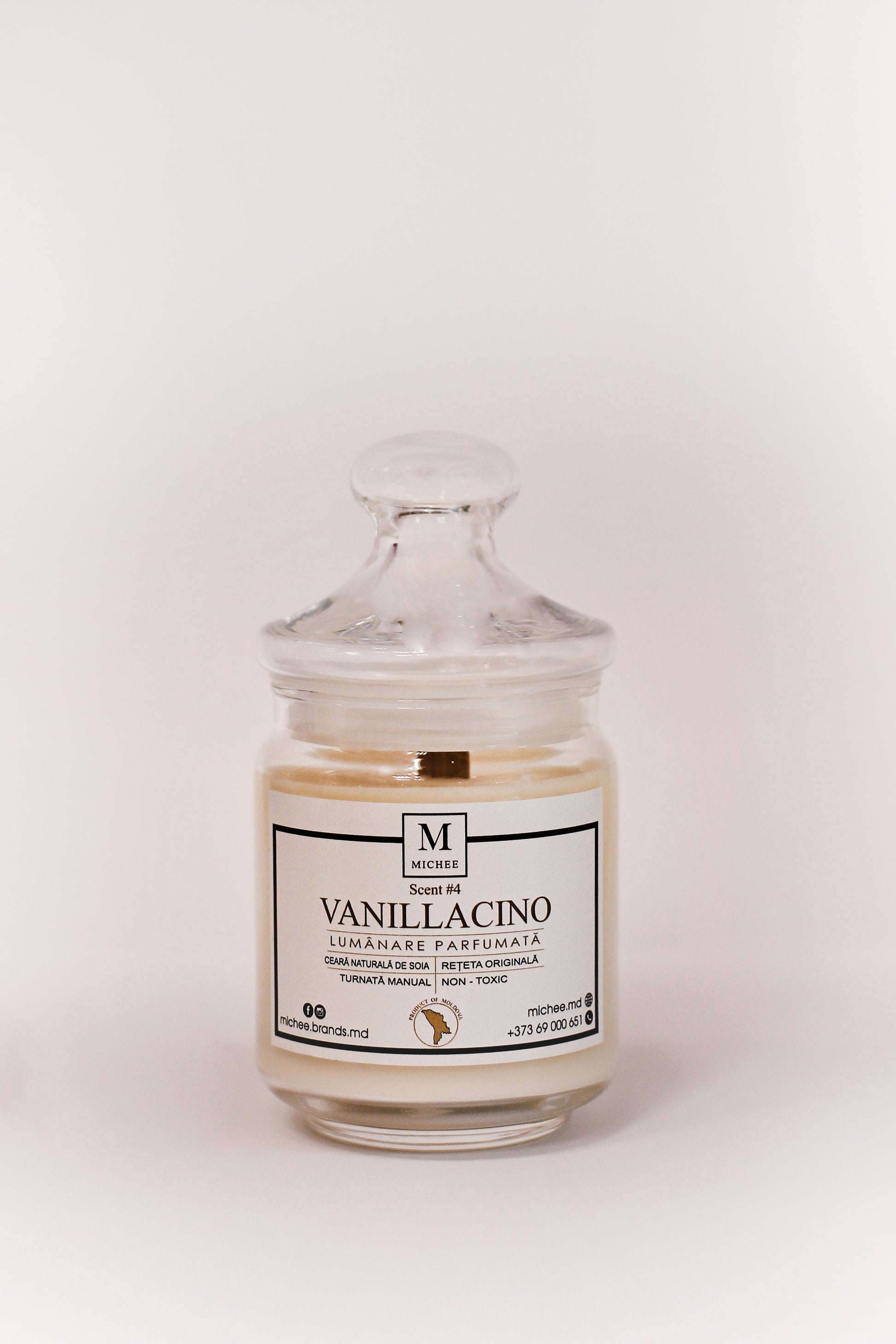 Lumânare parfumată - Vanillacino - Vetro WoodWick by MICHEE lumanari parfumate