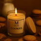 Lumanare parfumata MICHEE Cookies cu fitil de lemn, din ceara naturala de soia, aroma de biscuiti dulci si lapte, produsa manual in Republica Moldova Chisinau