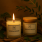 Lumanare parfumata MICHEE Sandalwood din ceara naturala de soia, cu fitil de lemn si aroma lemnoasa de santal, realizata manual in Republica Moldova Chisinau