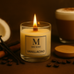 Lumanare parfumata MICHEE Vanillacino din ceara naturala de soia, cu fitil de lemn si aroma de vanilie, cafea si cocos, realizata manual in Republica Moldova Chisinau