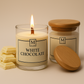 Lumanare parfumata MICHEE White Chocolate din ceara naturala de soia, cu fitil de lemn si aroma dulce de ciocolata alba, realizata manual in Republica Moldova Chisinau